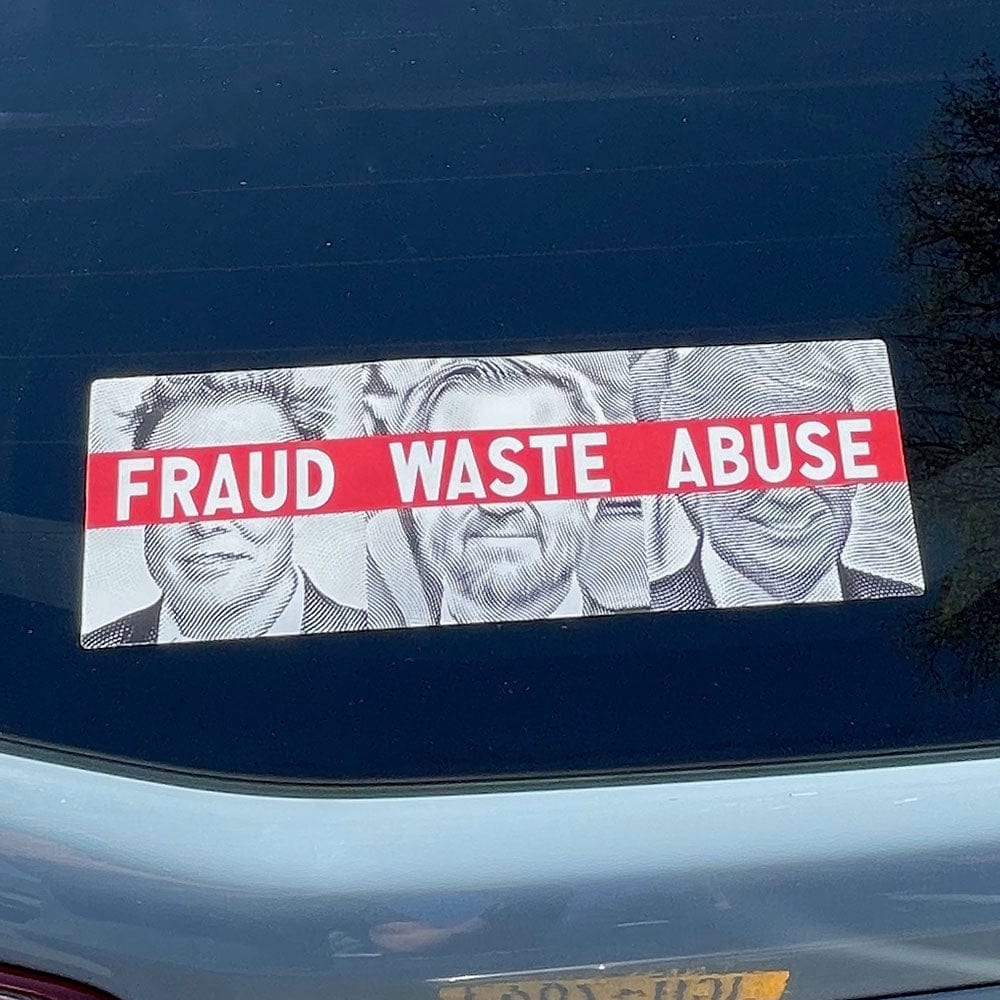 Fraud Waste Abuse Bumper Sticker - Image 2