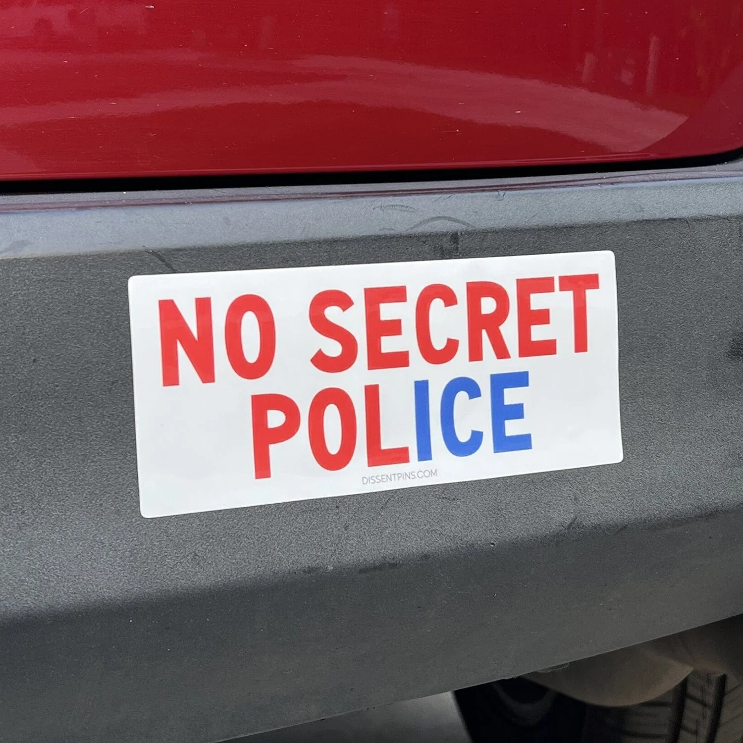 No Secret Police Bumper Sticker or Car Magnet - Image 3