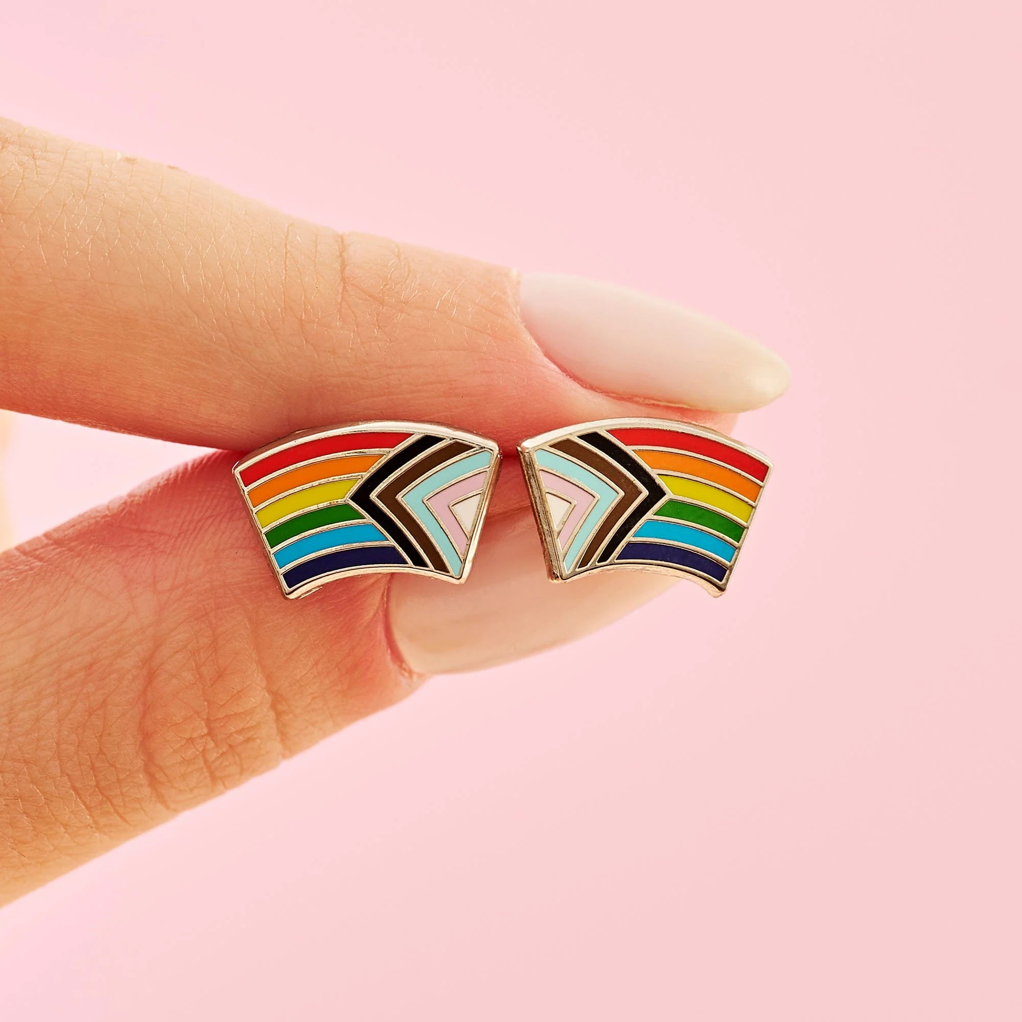 Progress Pride Flag Earrings - Image 4