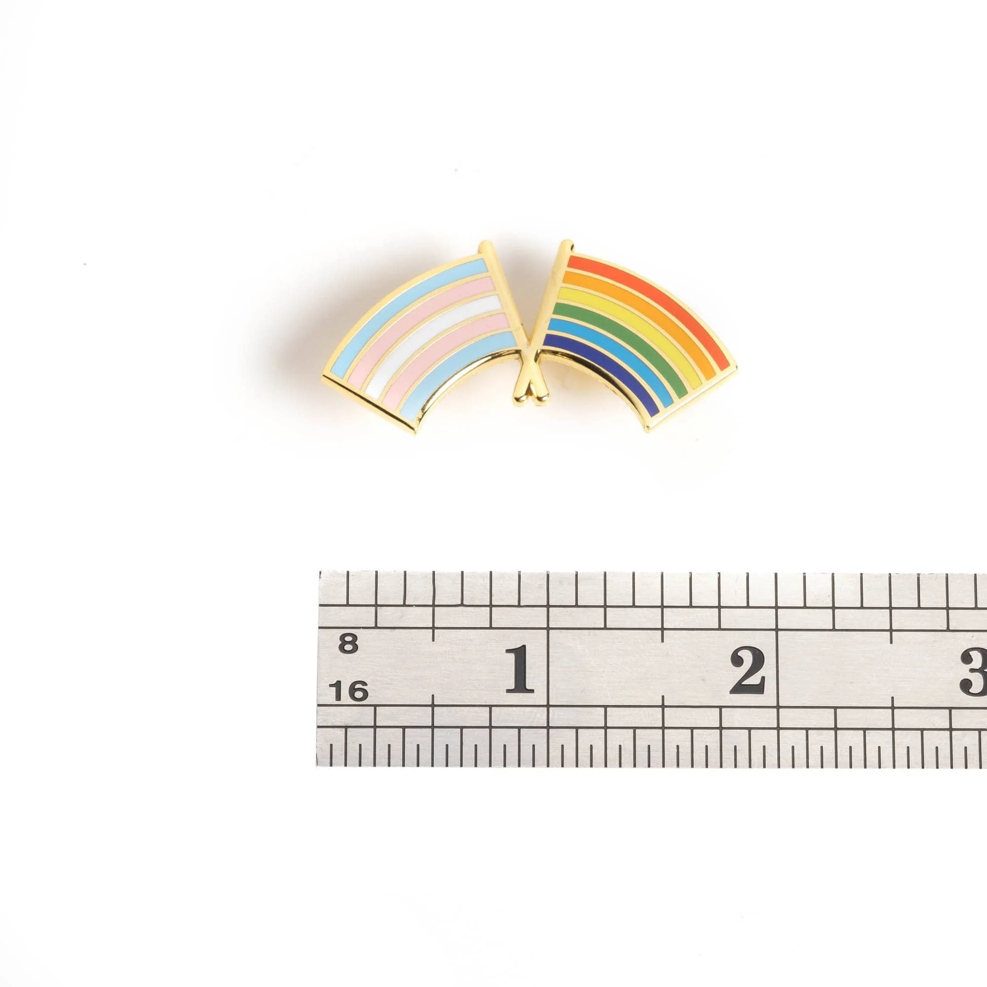 Trans and LGBTQ+ Pride Flag Combo Pin - Image 4