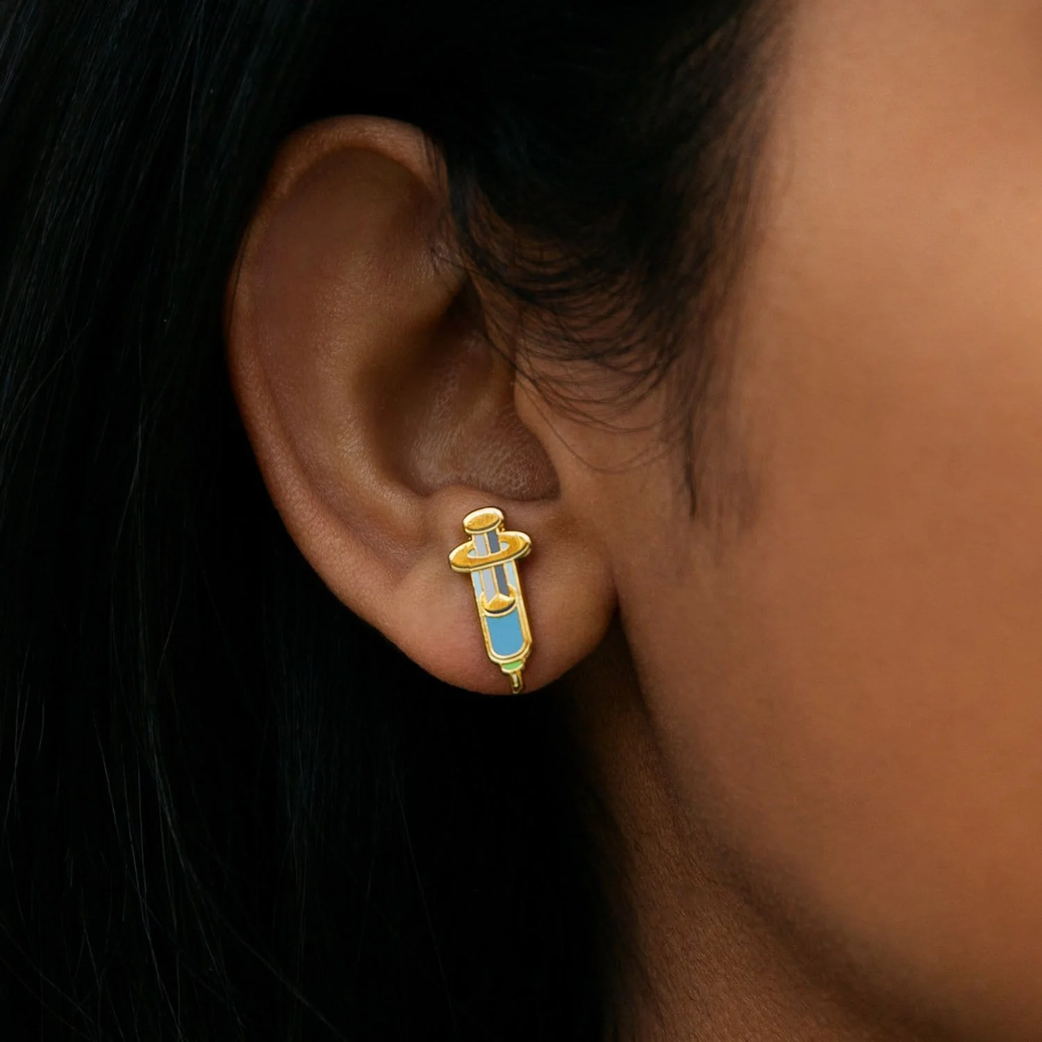 Vaccine Syringe and Vial (mixed set) Post Earrings - Image 4